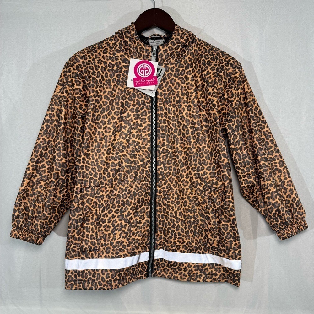 NWT Rain Jacket Youth Medium Leopard Print Girlie Girl Originals reflective